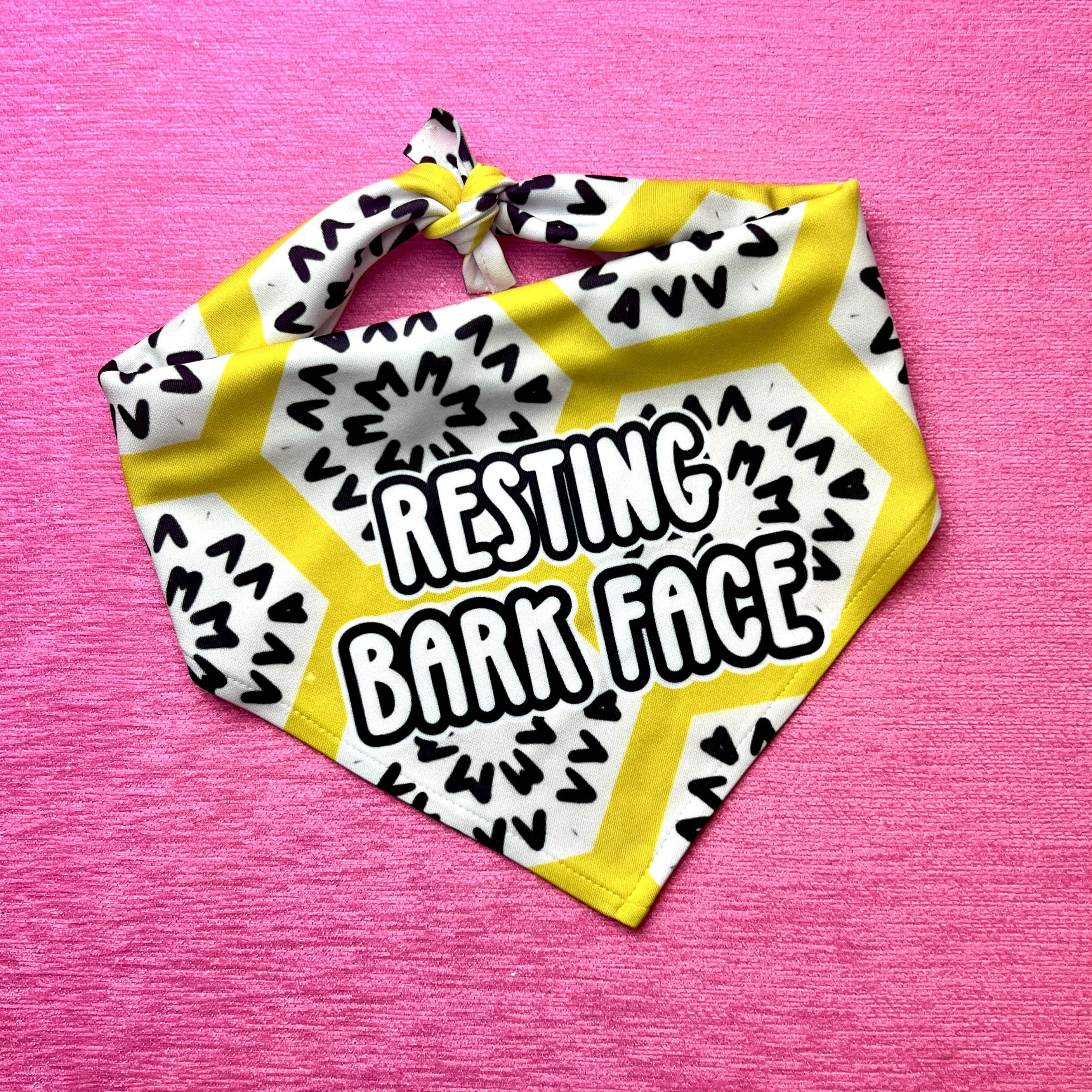 Resting Bark Face | Funny Dog Bandana | Tie Bandana